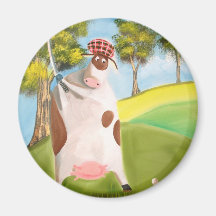 VACHE JOUANTE AU GOLF MAGNETS POUR RÉFRIGÉRATEUR