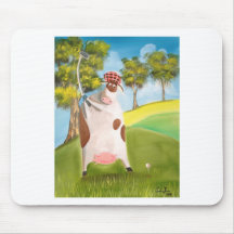 VACHE JOUANTE AU GOLF TAPIS DE SOURIS