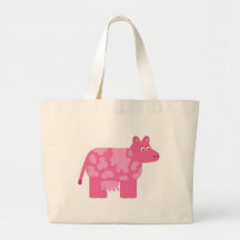 Vache rose sac en toile