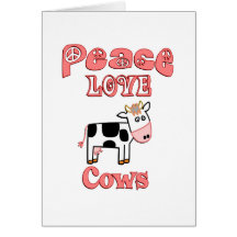 Vaches à amour de paix cartes de vœux