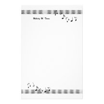 Vagues de note musicale papier à lettre customisable