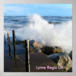 Vagues Lyme REGIS R-U Affiche