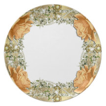 Vaisselle élégante de mariage orange d'or assiettes