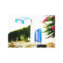 Vakantie in Ios.! Stretched Canvas Afdrukken