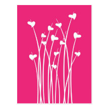 Valenties rose croissant carte postale
