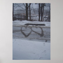 Valentine - coeurs dans une neige posters