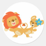 Valentine dansant l'autocollant de couples de lion autocollants