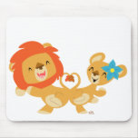 Valentine dansant le mousepad de couples de lion tapis de souris