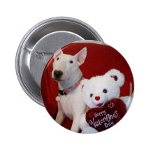 valentine de bull-terrier badges avec agrafe
