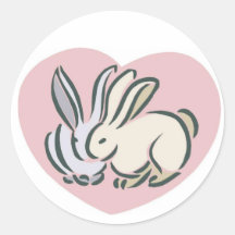 Valentine de lapins d'Autocollant-Amour