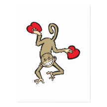 valentine de singe cartes postales