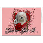 Valentines - clé à mon coeur - Lowchen Carte De Vœux