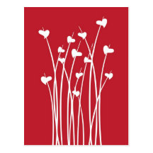 Valentines rouges croissants carte postale