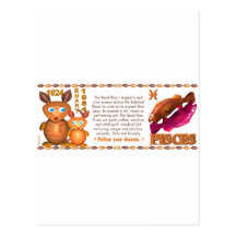 Valxart 1984 2044 WoodRat Poissons nés par zodiaqu Cartes Postales