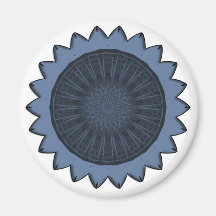 Van de "blauwe Zonnebloem" het VectorArt. Koelkast Magneet