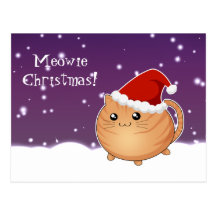 Van de Kerstmis oranje gestreepte kat van Kawaii h Wens Kaart