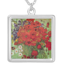 Van Gogh ; La vie toujours : Pavots et marguerites Pendentifs
