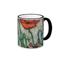 Van Gogh Poppies het Fijne Art. en van Vlinders (F Beker