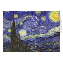 Van Gogh Starry Nacht, Vintage PostImpressionisme Wenskaarten