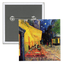 Van Gogh ; Terrasse de café la nuit, beaux-arts vi Badges