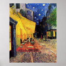 Van Gogh ; Terrasse de café la nuit, beaux-arts vi Affiches
