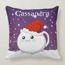 Van het Kerstmiskat van Kawaii de kattensleeve Kussentjes