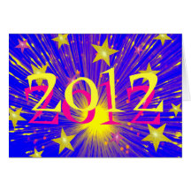 Van het vuurwerk "2012" de groetenkaart