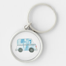 Van keychain bleu porte-clefs