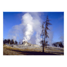 Vapeur blanche, bassin supérieur de geyser, Yellow Faire-part Personnalisé