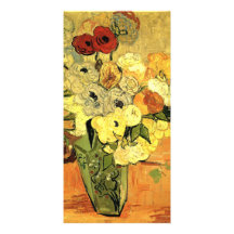 Vase japonais avec des roses et des anémones par V Cartes De Vœux Avec Photo