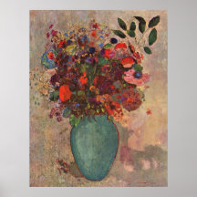 Vase turc, Odilon Redon, fleurs vintages florales Poster