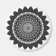 Vector Kunst "Zonnebloem" (zwarte) Koelkast Magneetje