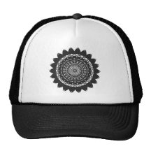 Vector Kunst "Zonnebloem" (zwarte) Trucker Petten