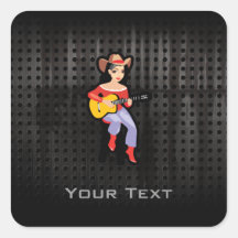 Veedrijfster met Gitaar; Zwart Stickers