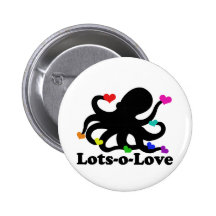 Veel van de Octopus van de Harten van de regenboog Buttons