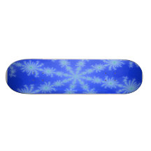 Veelkleurig blauw fractal sneeuwvlokskateboard