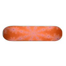 Veelkleurig rood fractal sneeuwvlokskateboard