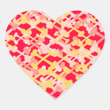 Veelkleurige Gekruiste knekels Hart Stickers