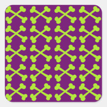 Veelkleurige Gekruiste knekels Stickers