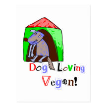 Végétalien affectueux de chien cartes postales