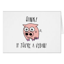 Végétalien de porc cartes de vœux