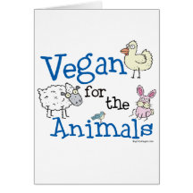 Végétalien pour les animaux cartes de vœux