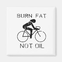 VÉLO : T-shirt d'huile de graisse de brûlure pas Magnets