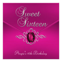 Velours rose royal de gemme de fête d'anniversaire faire-part personnalisables