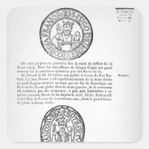 Verbindingen van Hugues Capet en Robert II Vroom Vierkante Sticker