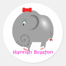 Vergeet het Olifant nooit Gepersonaliseerde Etiket Ronde Sticker