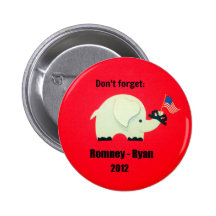 Vergeet niet: Romney - Ryan 2012 Speldbuttons