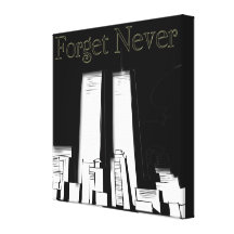 Vergeet nooit TweelingTorens Verpakt Canvas 9-11 Stretched Canvas Print