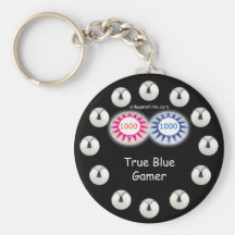 Véritable flipper bleu de Gamer Porte-clefs
