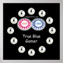 Véritable flipper bleu de Gamer Affiche